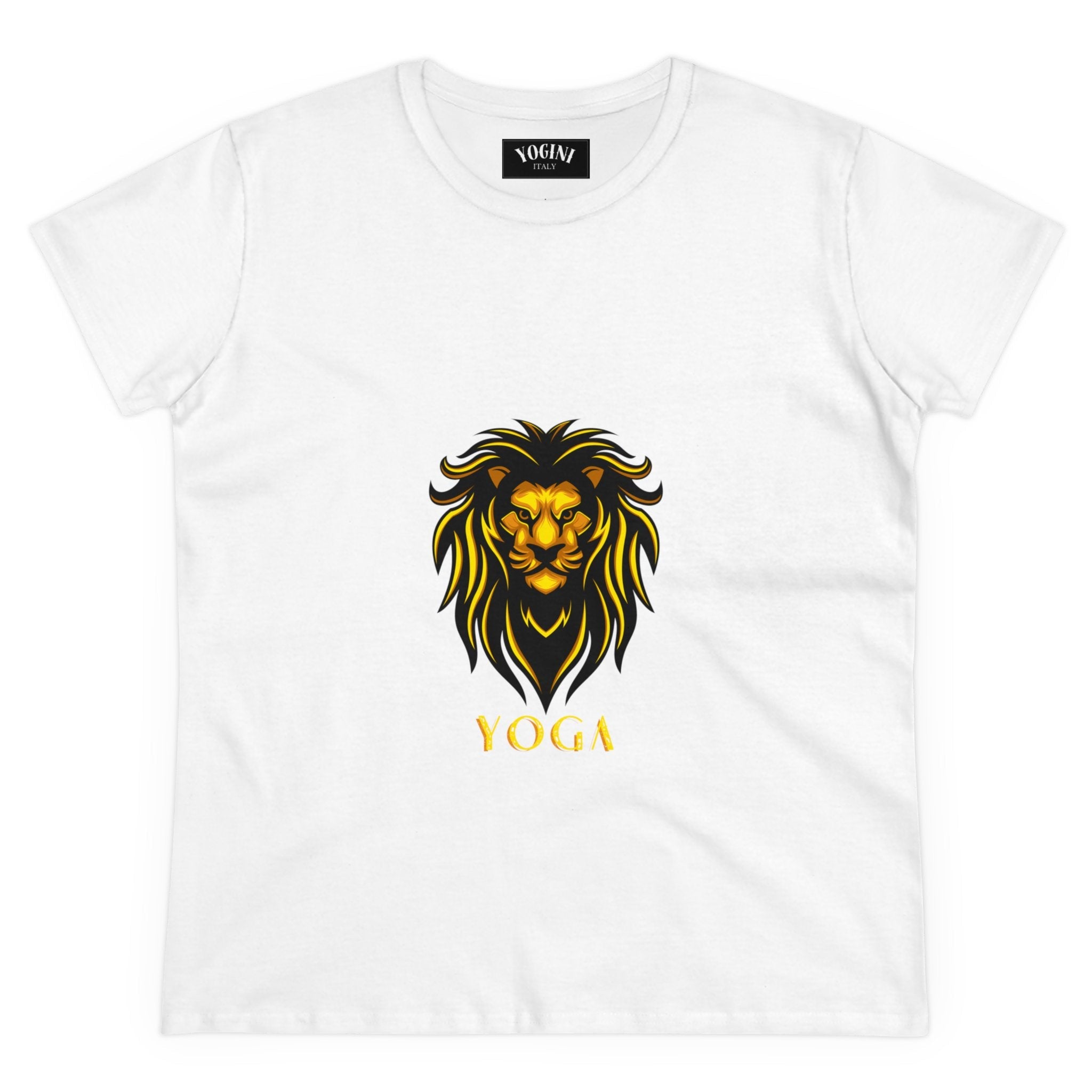 Lion Yoga - Women's Midweight Cotton Tee by Yogini Italy