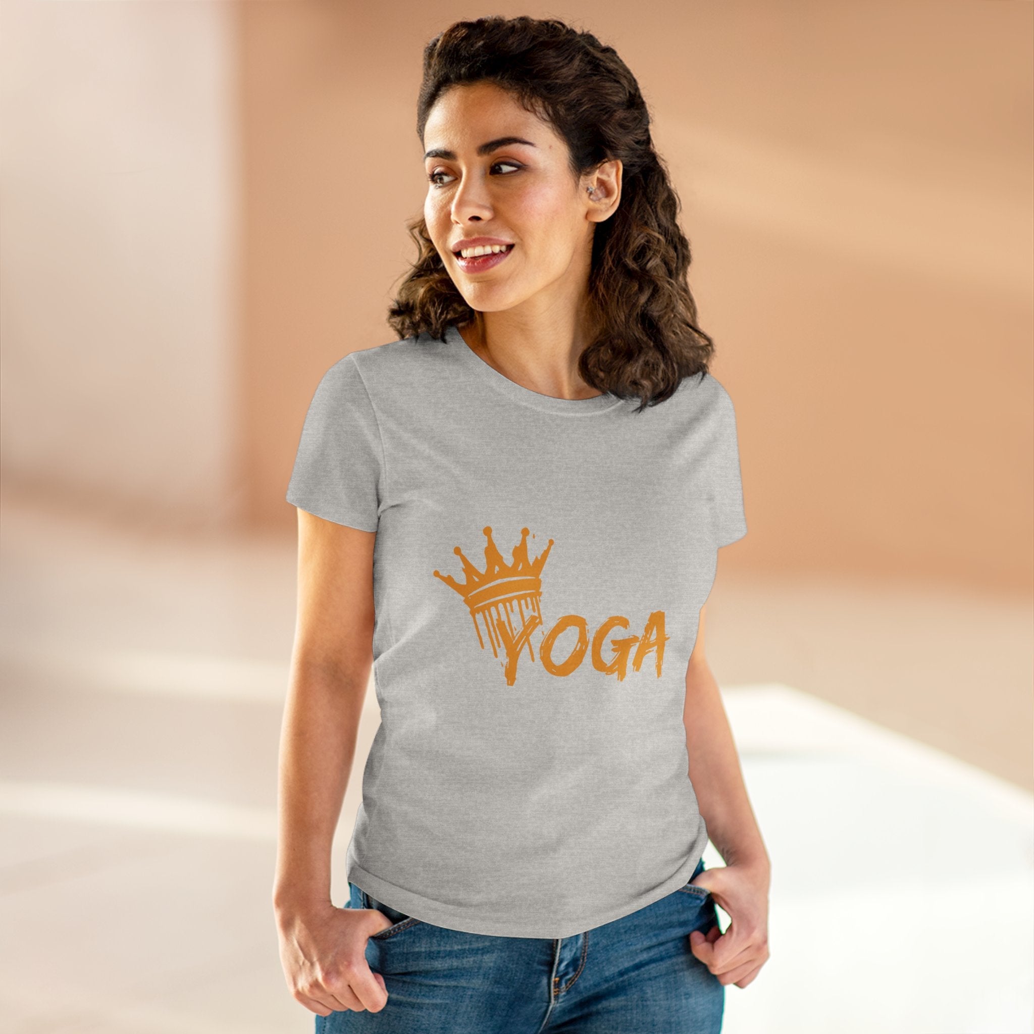 Crown Yoga -  Women's Midweight Cotton Tee by Yogini Italy